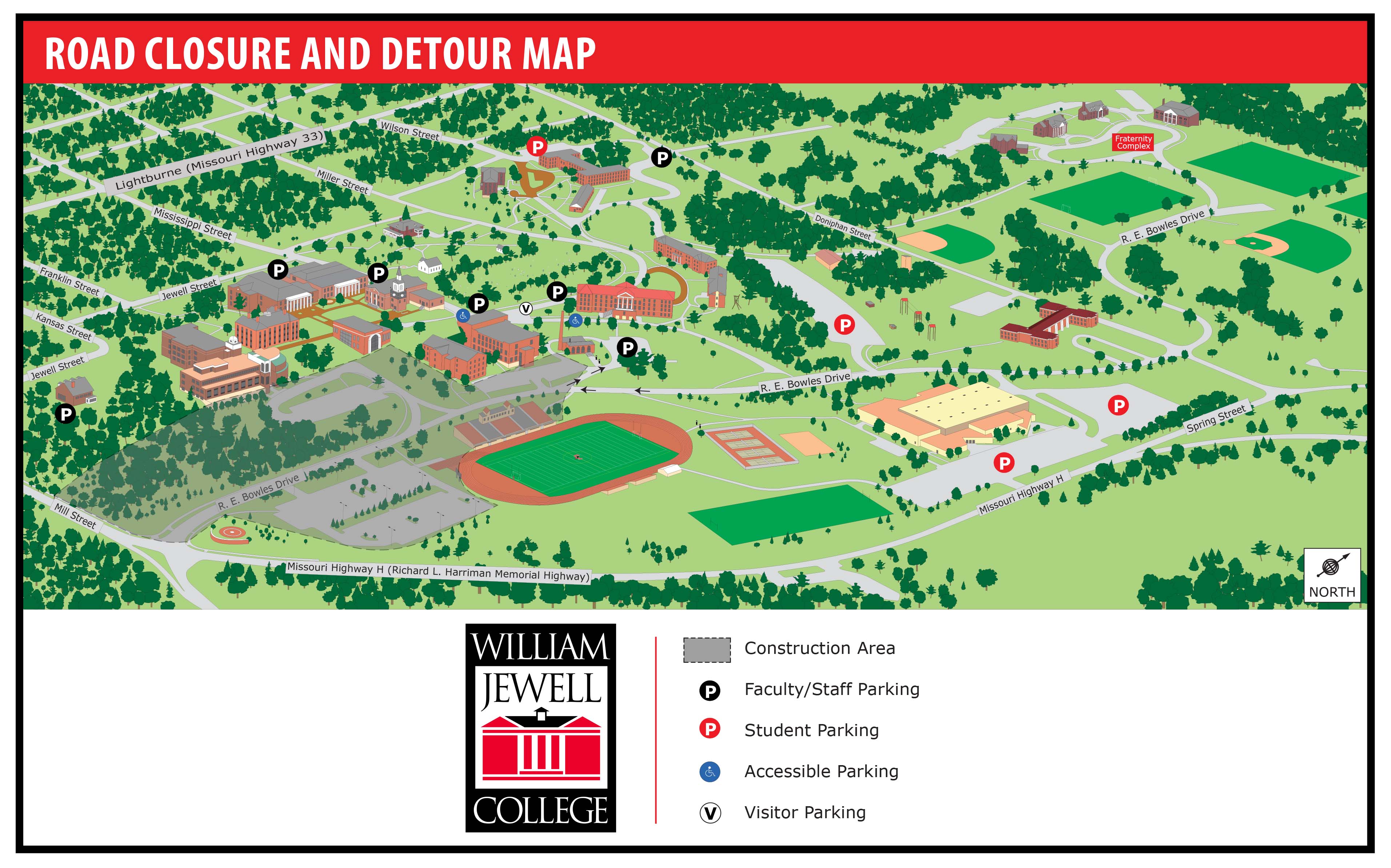 Construction map of William Jewell College