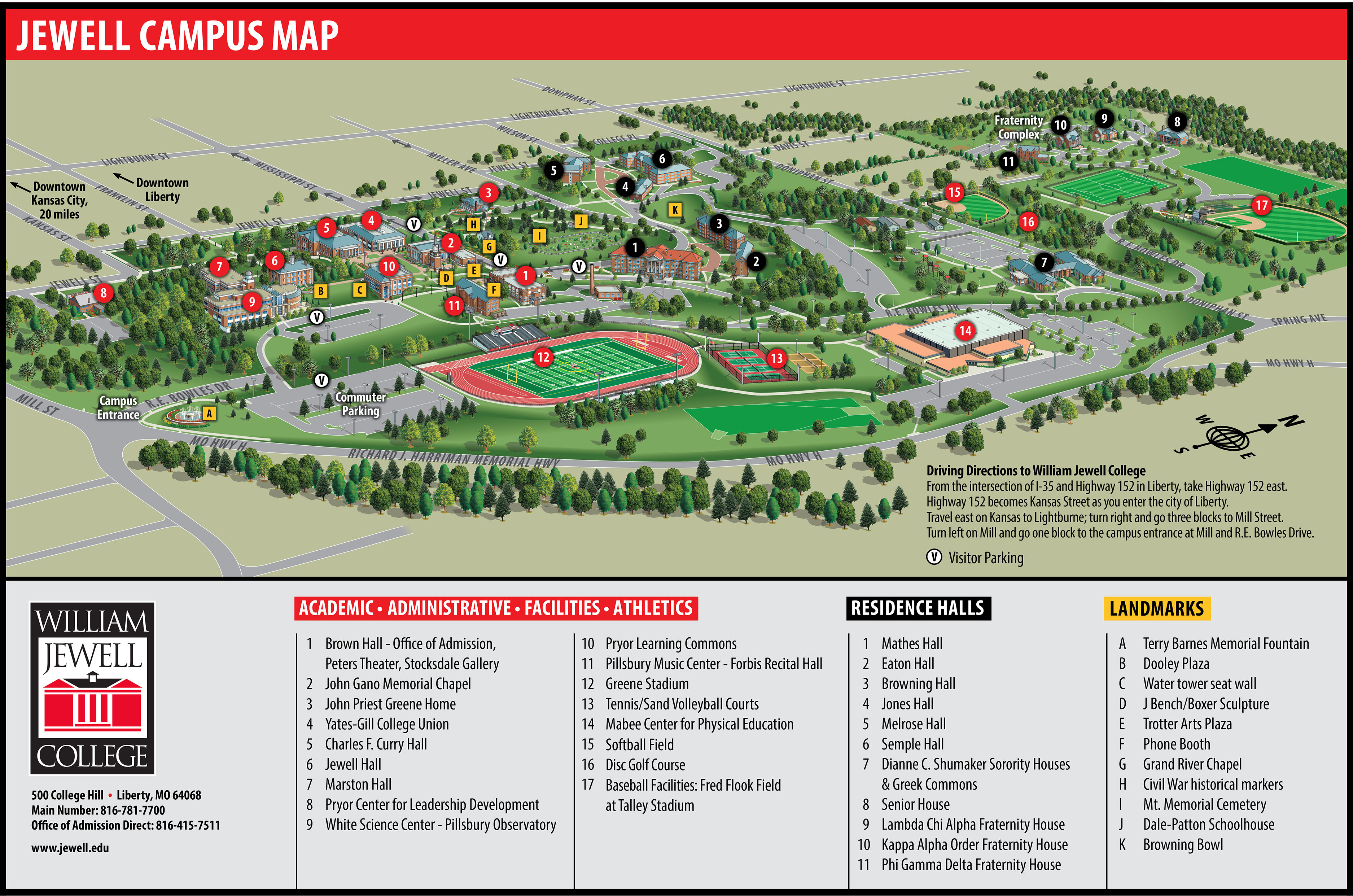 Campus map of William Jewell College
