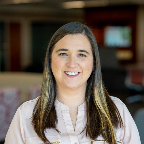 Headshot of Dr. Jenn Ryan, Assistant Professor of Nursing at William Jewell College, smiling and wearing a light pink blouse.