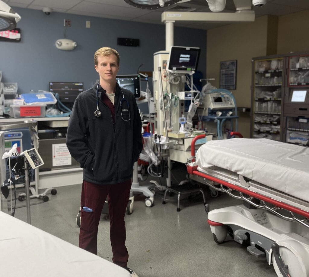 Lucas Morrill in hospital room