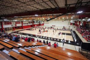 inside of Jewell gym during volleyball match