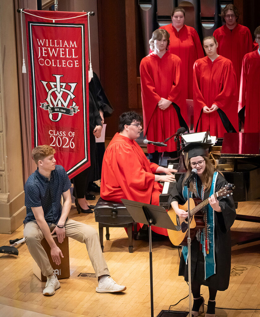 student musicians performing on stage at Baccalaureate