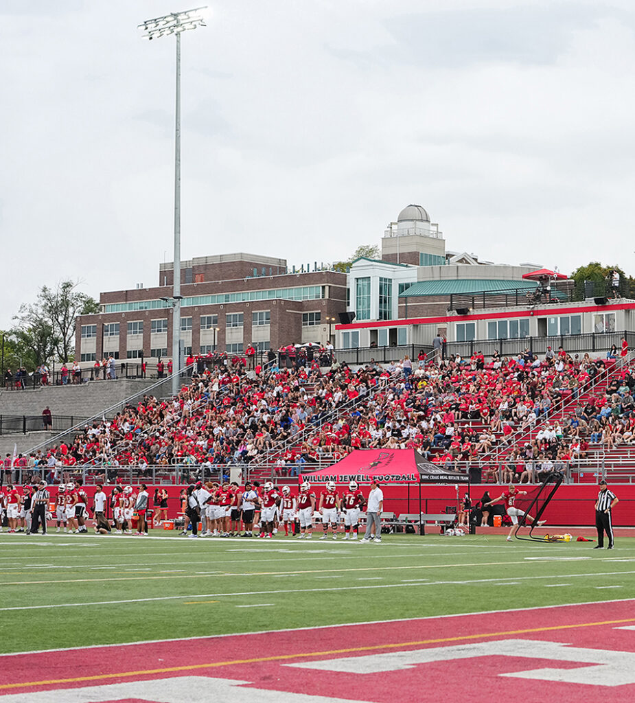 football stadium on game day
