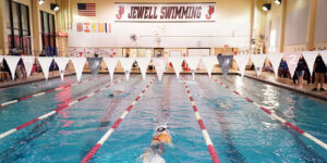 Jewell swimming pool inside gymnasium